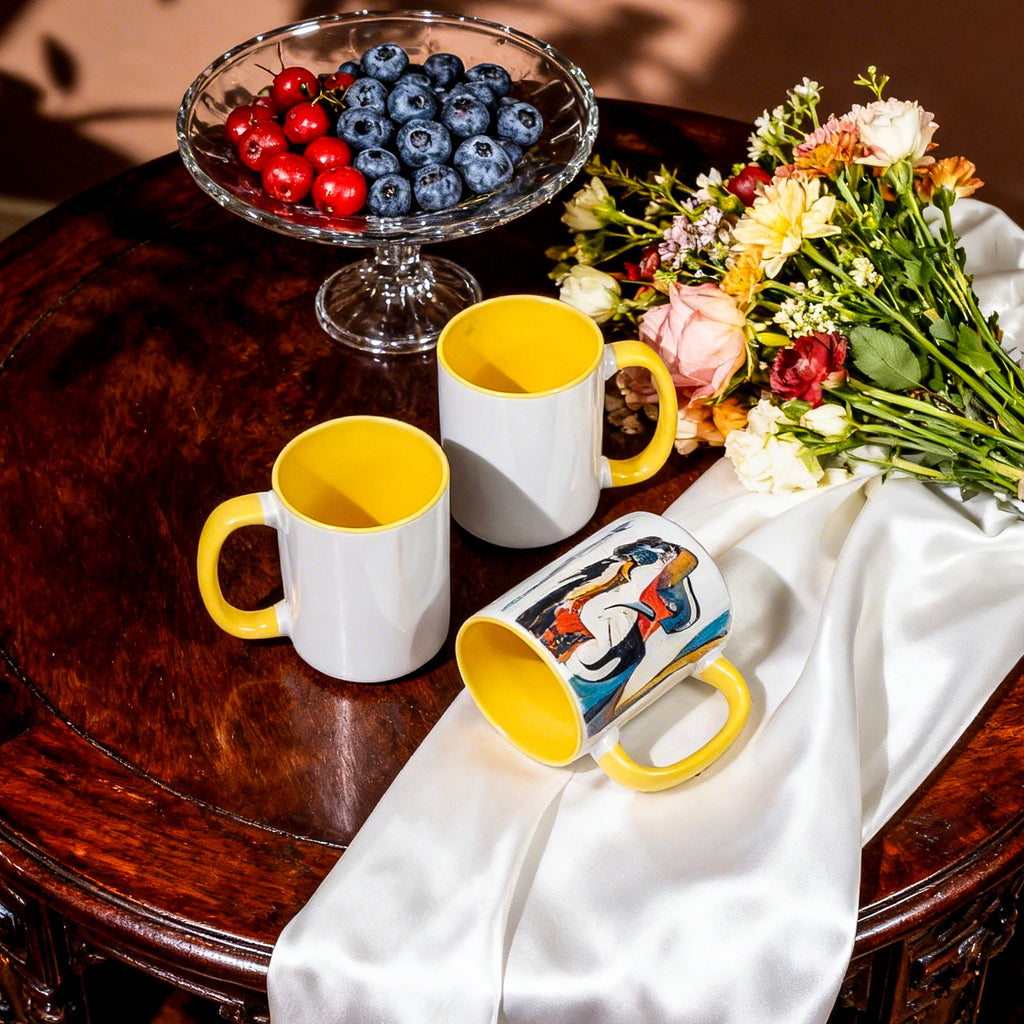 15oz Two-Tone Sublimation Mug Blanks with Colored Handle & Inner (Individual Box)