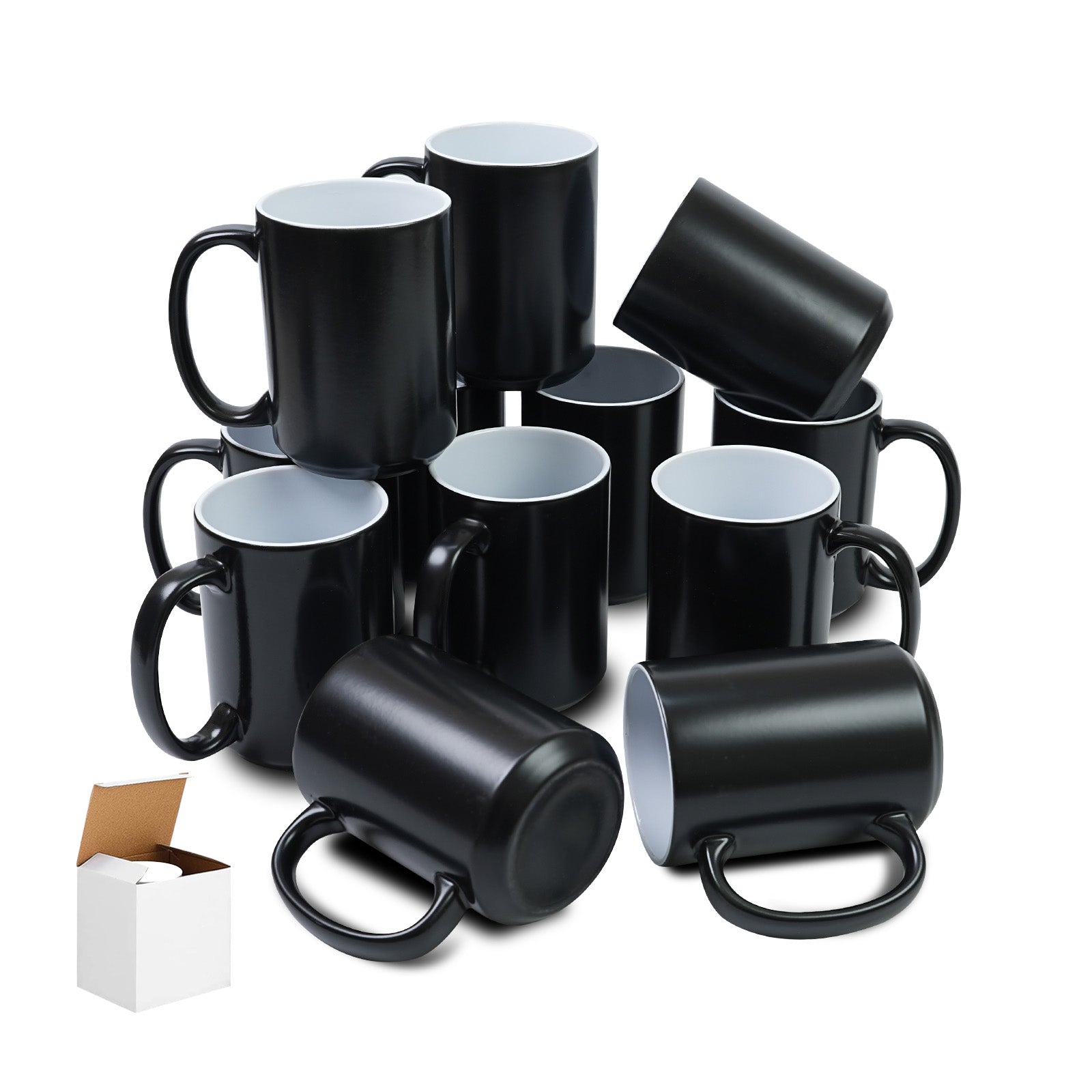15oz Magic Color-Changing Stoneware Sublimation Mug Blanks with Individual Box