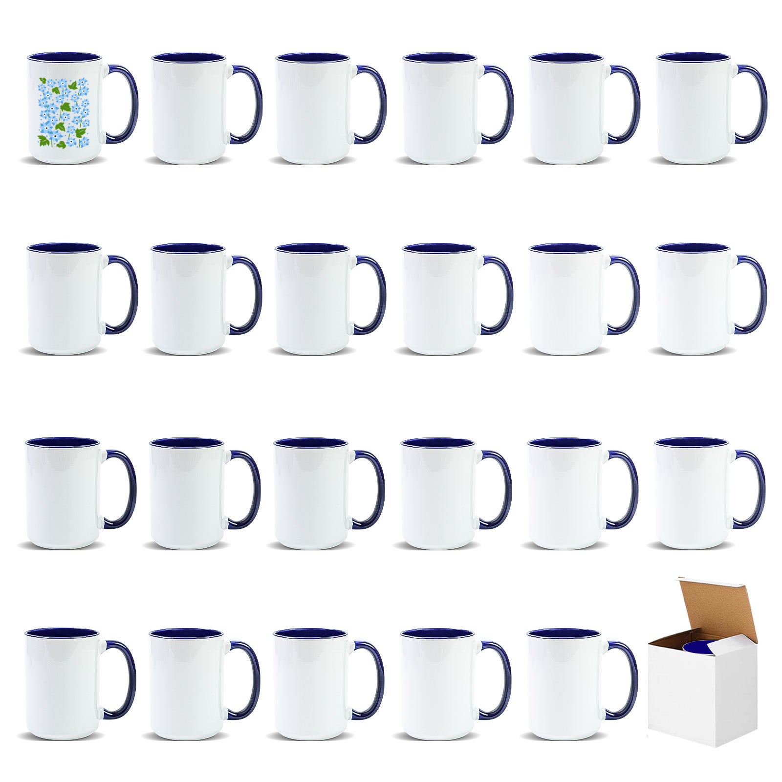 15oz Two-Tone Sublimation Mug Blanks with Colored Handle & Inner (Individual Box)