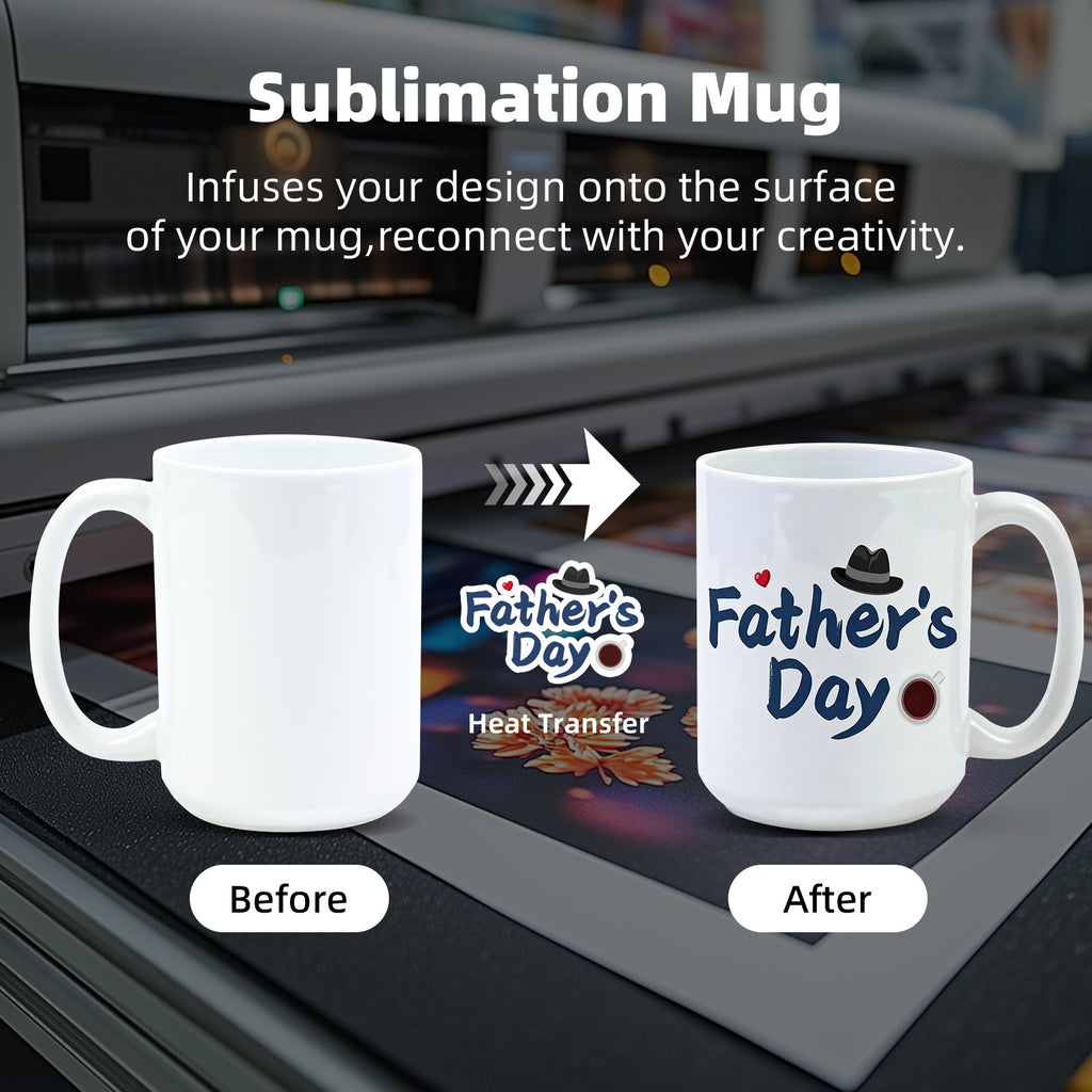 15oz Premium White Sublimation Mug Blanks with Individual Gift Box