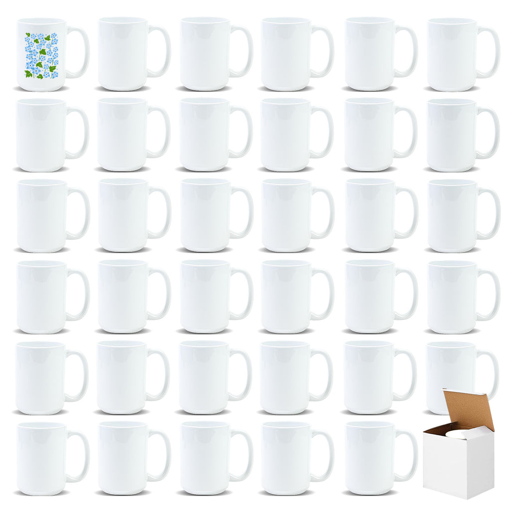 15oz Sublimation Mug — Case of 36 (Pallet)